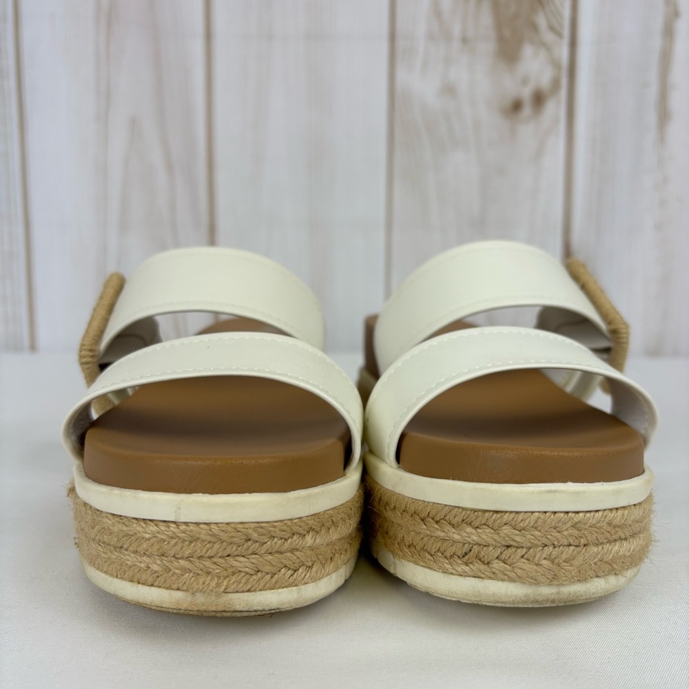 MIA Platform Espadrille Sandals Buckle Casual Slip On Slides White Size 7 - Picture 5 of 15